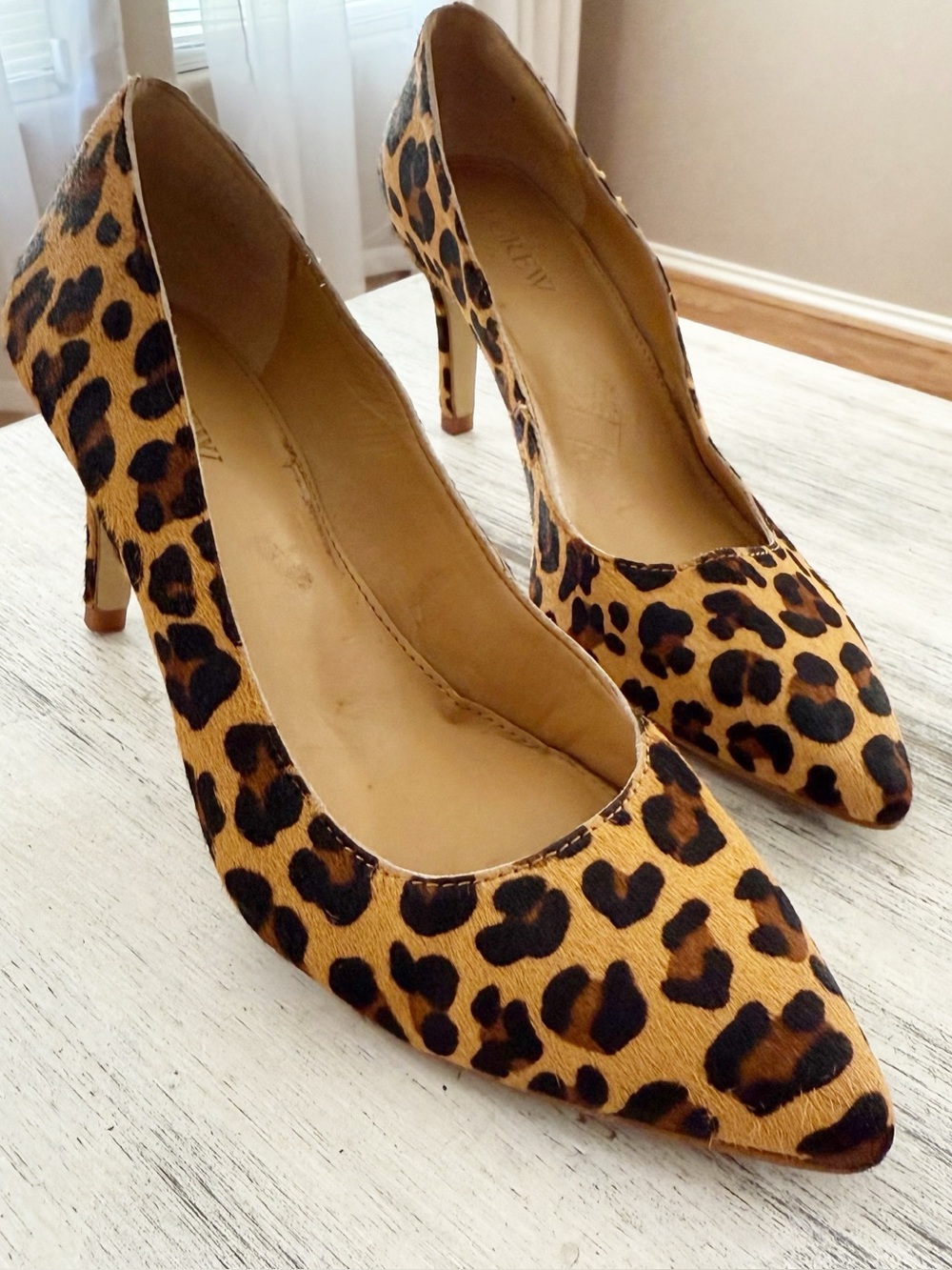 J. Crew Factory Leopard Print Pointed Pumps in Tan and Black size 6